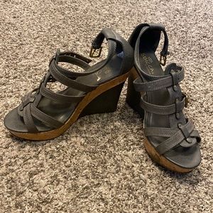 Gently used platform wedges